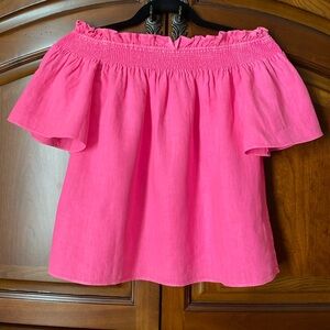 Lilly Pulitzer pink off-the shoulder top, XS.